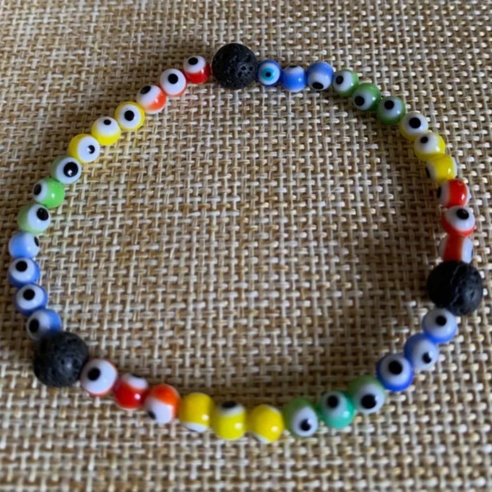 7 Chakra color Evil Eyes Bracelet